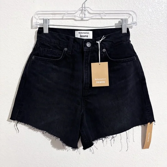 NWT Reformation Jeans Wilder High Rise Relaxed Jean Denim Shorts in Vana - Picture 5 of 11